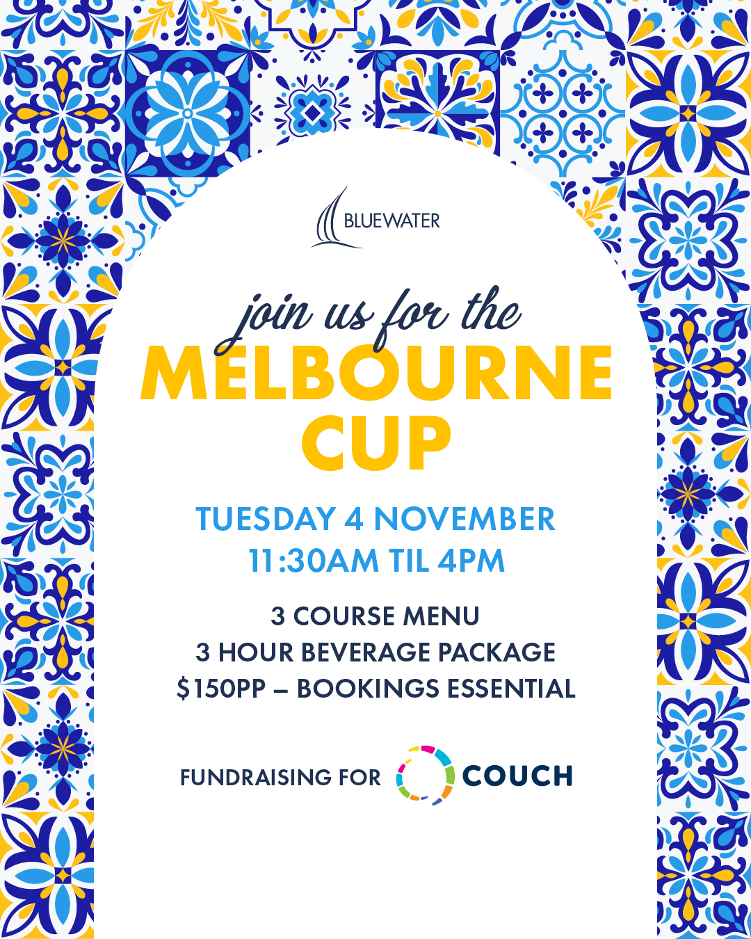 Celebrate the Melbourne Cup with the Bluewater, enjoying thrilling races and a vibrant atmosphere.